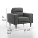 Vile Accent Chair Plush Gray Fabric Classic Tapered Solid Wood Legs BM329877