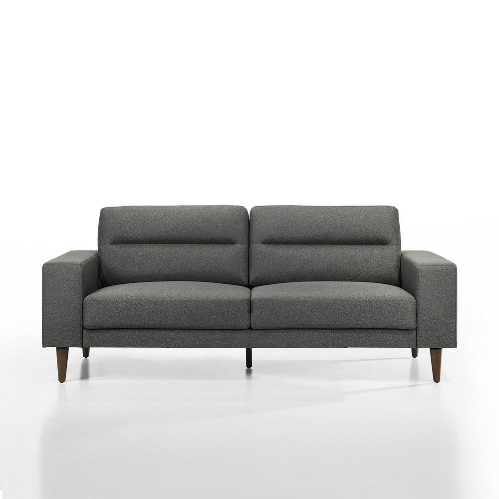 Vile Sofa 79 Inch Gray Polyester Classic Tapered Solid Wood Legs BM329878