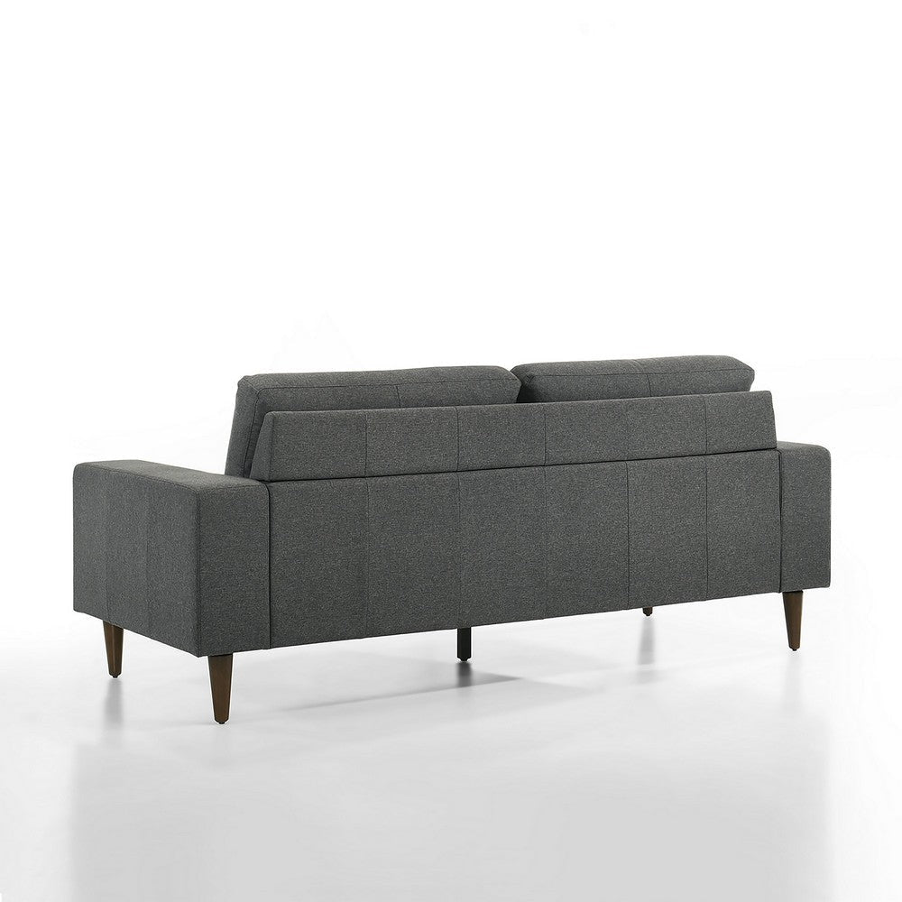 Vile Sofa 79 Inch Gray Polyester Classic Tapered Solid Wood Legs BM329878