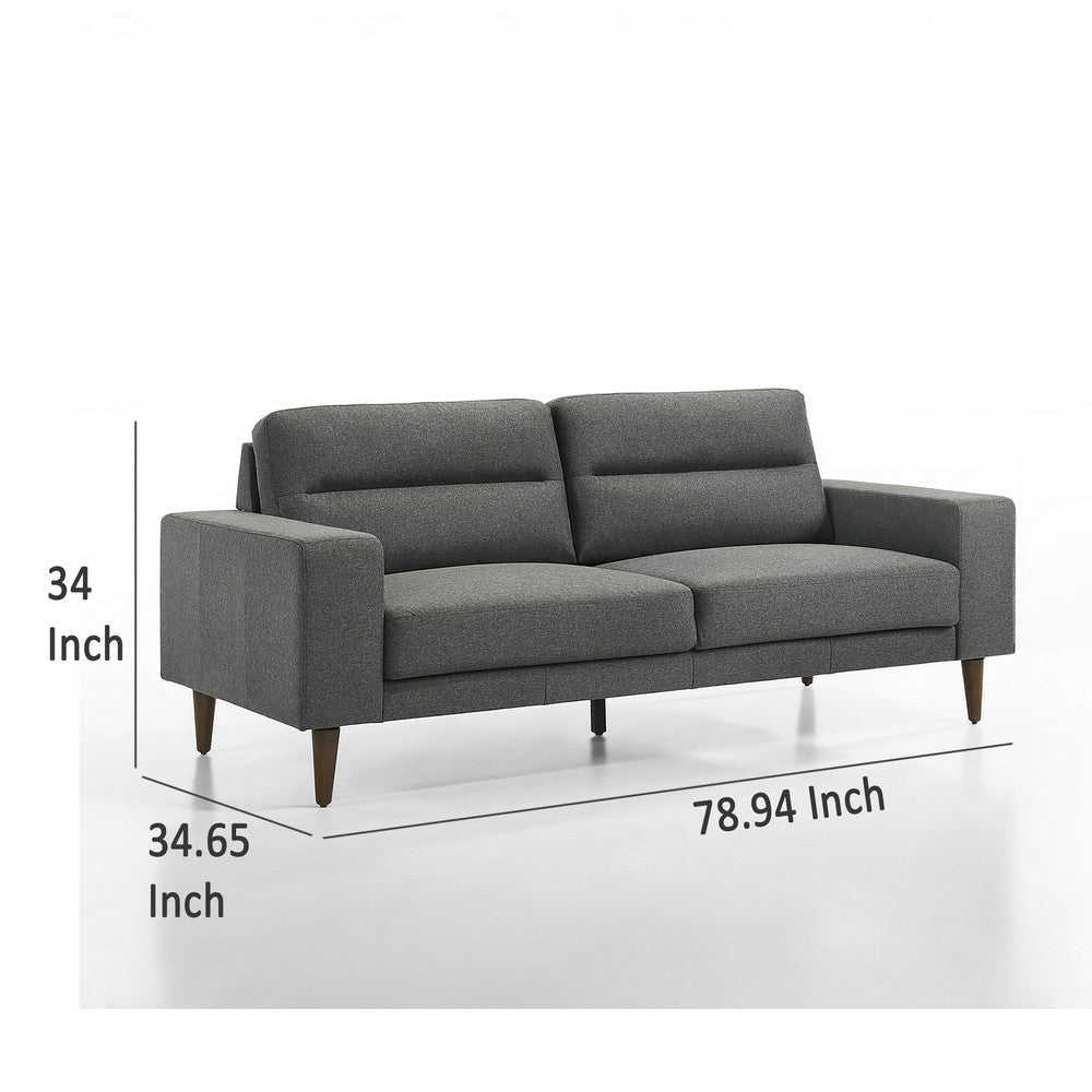 Vile Sofa 79 Inch Gray Polyester Classic Tapered Solid Wood Legs BM329878