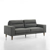 Vile Sofa, 79 Inch Gray Polyester, Classic Tapered Solid Wood Legs
