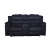 Wilo Manual Reclining Loveseat Center Cupholder Console 75 Inch Black