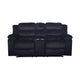 Wilo Manual Reclining Loveseat Center Cupholder Console 75 Inch Black