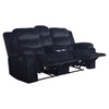 Wilo Manual Reclining Loveseat Center Cupholder Console 75 Inch Black
