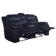 Wilo Manual Reclining Loveseat Center Cupholder Console 75 Inch Black