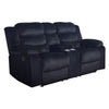 Wilo Manual Reclining Loveseat, Center Cupholder Console 75 Inch Black