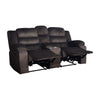 Wilo Manual Reclining Loveseat Center Cupholder Console 75 Inch Brown