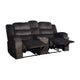 Wilo Manual Reclining Loveseat Center Cupholder Console 75 Inch Brown