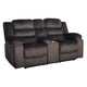Wilo Manual Reclining Loveseat, Center Cupholder Console 75 Inch Brown