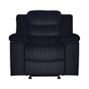 Wilo Manual Glider Reclining Chair Plush Foam Cushions Black Fabric