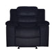 Wilo Manual Glider Reclining Chair Plush Foam Cushions Black Fabric