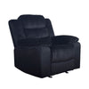 Wilo Manual Glider Reclining Chair, Plush Foam Cushions, Black Fabric