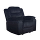 Wilo Manual Glider Reclining Chair, Plush Foam Cushions, Black Fabric