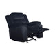 Wilo Manual Glider Reclining Chair Plush Foam Cushions Black Fabric