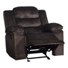 Wilo Manual Glider Reclining Chair Plush Foam Cushions Brown Fabric