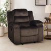 Wilo Manual Glider Reclining Chair, Plush Foam Cushions, Brown Fabric