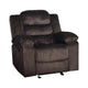 Wilo Manual Glider Reclining Chair, Plush Foam Cushions, Brown Fabric