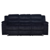 Wilo Manual Reclining Sofa Plush Foam Cushions 86 Inch Black Fabric