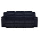 Wilo Manual Reclining Sofa Plush Foam Cushions 86 Inch Black Fabric