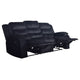 Wilo Manual Reclining Sofa Plush Foam Cushions 86 Inch Black Fabric