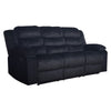 Wilo Manual Reclining Sofa, Plush Foam Cushions, 86 Inch Black Fabric