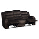 Wilo Manual Reclining Sofa Plush Foam Cushions 86 Inch Brown Fabric