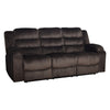 Wilo Manual Reclining Sofa, Plush Foam Cushions, 86 Inch Brown Fabric