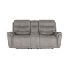 Folu Power Reclining Sofa, 76 Inch, Gray Fabric Upholstery, USB Ports