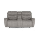 Folu Power Reclining Sofa, 76 Inch, Gray Fabric Upholstery, USB Ports