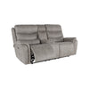 Folu Power Reclining Sofa, 76 Inch, Gray Fabric Upholstery, USB Ports