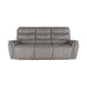 Folu Power Reclining Sofa, 86 Inch, Gray Fabric Upholstery, USB Ports