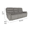 Folu Power Reclining Sofa 86 Inch Gray Fabric Upholstery USB Ports BM329895