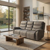 Folu Power Reclining Sofa, 86 Inch, Gray Fabric Upholstery, USB Ports