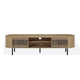 Brandon TV Stand Media Console Shelf 2 Cabinets Beige Wood 71 Inch BM329898