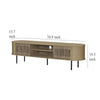 Brandon TV Stand Media Console Shelf 2 Cabinets Beige Wood 71 Inch BM329898