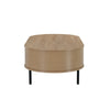 Brandon Cocktail Coffee Table with Inner Shelf Oval Light Beige Wood BM329900