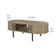 Brandon Cocktail Coffee Table with Inner Shelf Oval Light Beige Wood BM329900