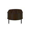 Brandon Cocktail Coffee Table with Inner Shelf Oval Walnut Brown Wood BM329901