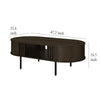 Brandon Cocktail Coffee Table with Inner Shelf Oval Walnut Brown Wood BM329901