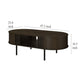 Brandon Cocktail Coffee Table with Inner Shelf Oval Walnut Brown Wood BM329901