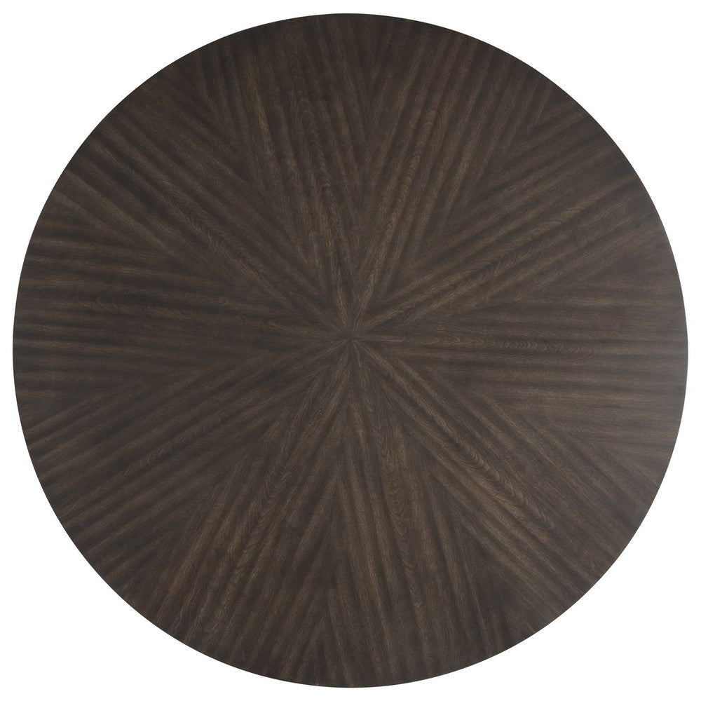 Kiana Dining Table Modern Dark Brown Solid Rubberwood Round 47 Inch BM329905
