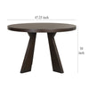 Kiana Dining Table Modern Dark Brown Solid Rubberwood Round 47 Inch BM329905
