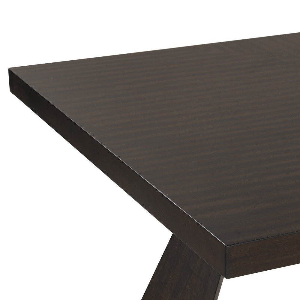 Kiana Dining Table Dark Brown Solid Rubberwood Rectangular 72 Inch BM329906