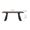 Kiana Dining Table, Dark Brown Solid Rubberwood, Rectangular 72 Inch