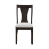 Kiana Dining Chair Set of 2 Beige Fabric Cushion Dark Brown Wood BM329907