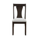 Kiana Dining Chair Set of 2 Beige Fabric Cushion Dark Brown Wood BM329907