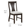 Kiana Dining Chair Set of 2 Beige Fabric Cushion Dark Brown Wood BM329907
