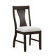 Kiana Dining Chair Set of 2, Beige Fabric Cushion, Dark Brown Wood