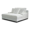 Ezo Chaise Lounge White Polyester Corduroy 3 Accent Pillows 67 Inch BM329911