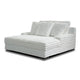 Ezo Chaise Lounge White Polyester Corduroy 3 Accent Pillows 67 Inch BM329911